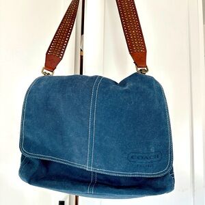 Coach flip top denim hobo purse